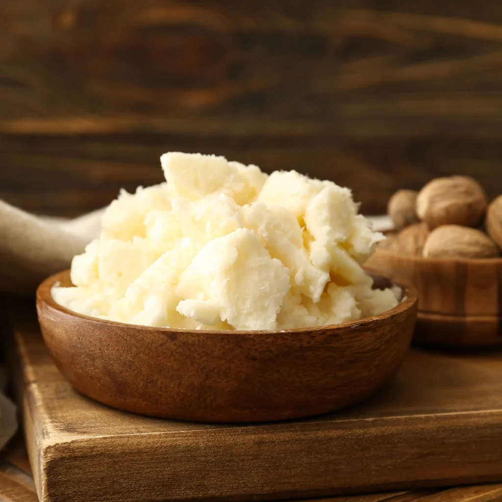 Shea Butter in a wooden bowl