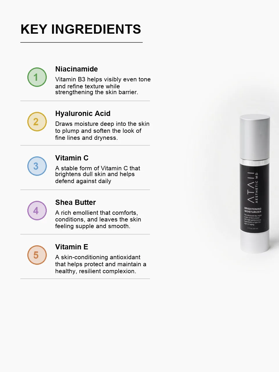 Brightening Moisturizer key ingredients