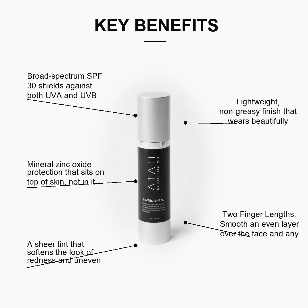 Tinted SPF 30 key benefits